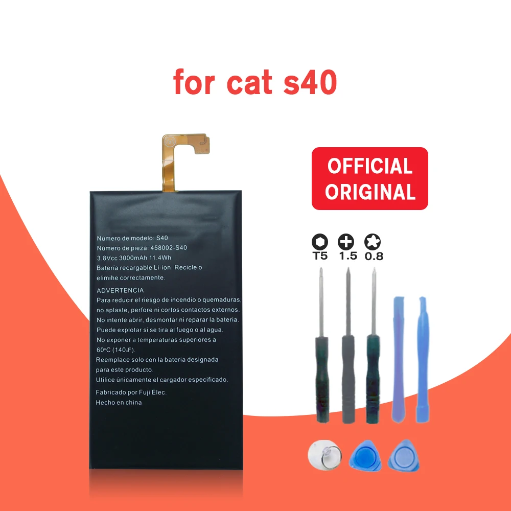 100% оригинал 3000Ah батарея Замена для CAT S40 458002 батареи Bateria +