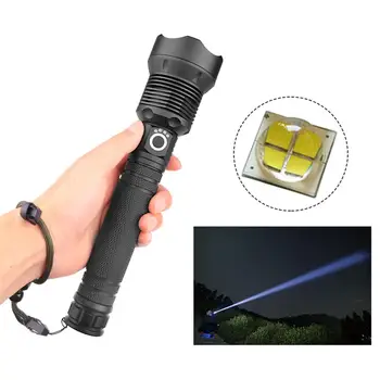 

LED Flashlight Zoomable USB Rechargeable Outdoor Bright XHP70 LED Torch Light Lamp for Night Lighting