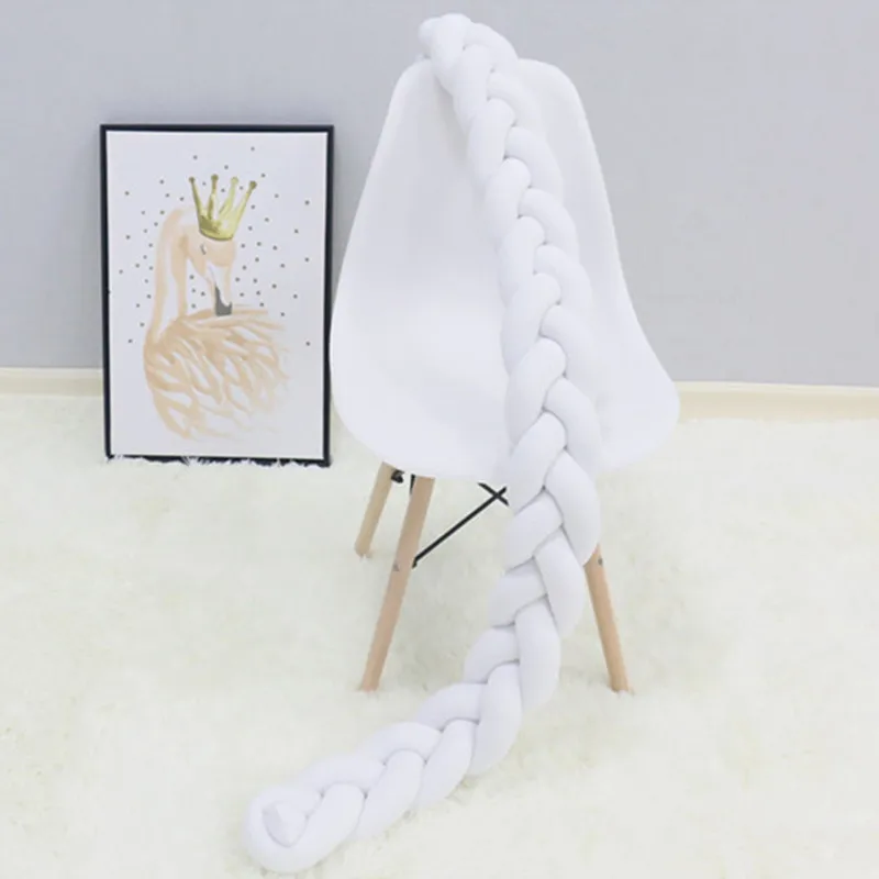 1M-5M 3 Fili Treccia Culla Paraurti Letto Annodato Paraurti Nursery Culla Protector Biancheria Da Letto Per Bambini Arredamento Camera Culla Protettor