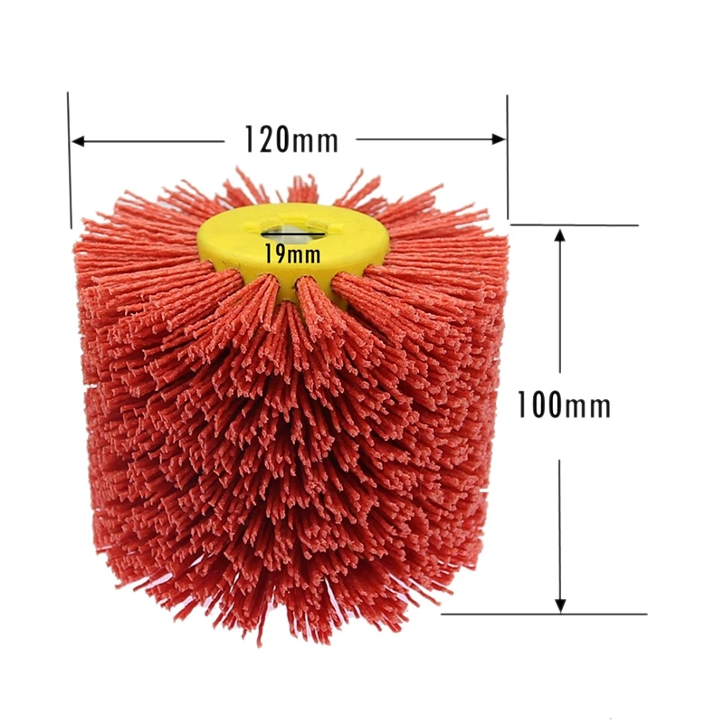 P80 красная абразивная проволока барабанные щетки для снятия заусенцев полировка колесо для мебели деревянный угол адаптер шлифовальной машины