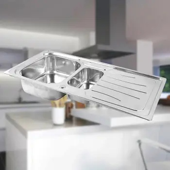 

Stainless Steel Sink Washing Bowl Basin with Drainer set Household Kitchen Hardware Accessories Domestic Delivery