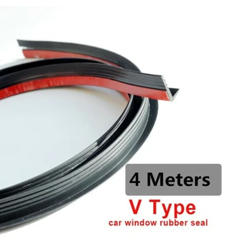 

1roll V Shape Door Window Trim Edge Moulding Rubber Weatherstrip Sealed Strips Styling Moulding For Car Front Rear Side Windows
