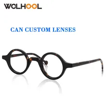 Ацетатные круглые очки мужские ретро очки оправа поддельные очки миопия, Гиперметропия прозрачные линзы оптические очки по рецепту очки