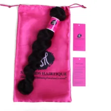 Пользовательские пряди для наращивания волос упаковка, человеческие девственные волосы самоклеющиеся наклейки-покрытие, цена бумажные бирки, атласные упаковочные пакеты