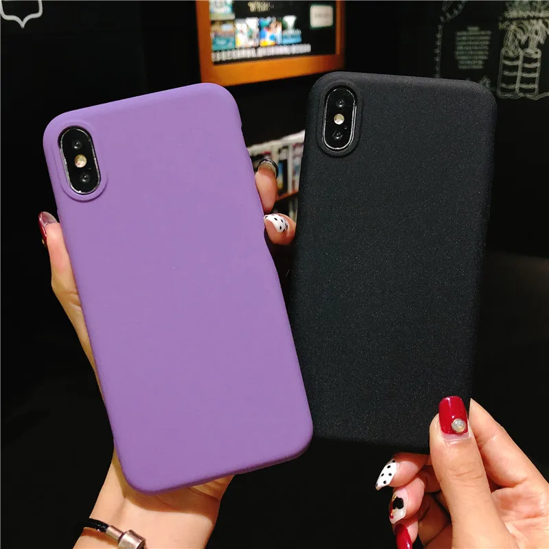 Sand Granule Matte Frosted Case for iphone XS MAX XR SE 5 5s 6 6s 7 8 Plus Cover TPU Silicon Soft Phone Cases Caso |