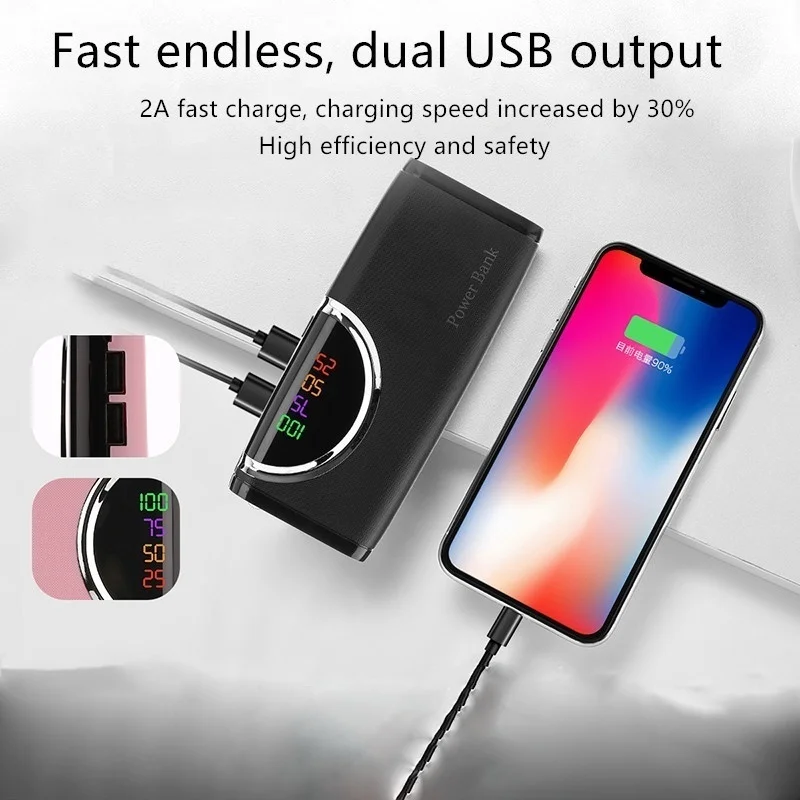 10000 мАч для iphone 11 pro xiaomi mi9 se Powerbank Быстрая Зарядка Внешний аккумулятор светодиодный ЖК-дисплей портативное зарядное устройство