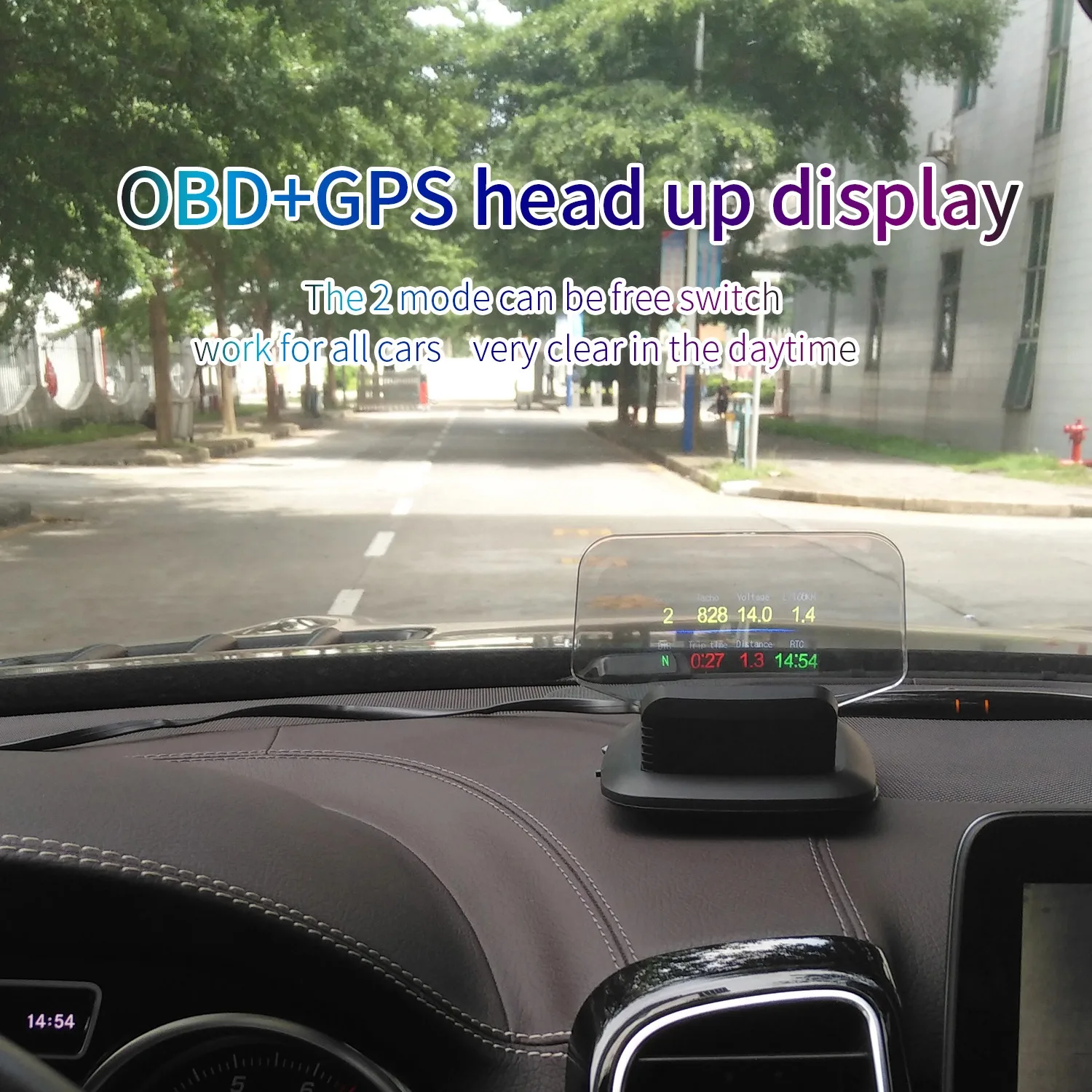 New HUD C1 OBD2+GPS For Car With Glare Shield Head Up Display From China