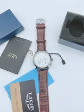 LIGE-Reloj ejecutivo de lujo para hombres, cronógrafo de cuarzo, con correa de cuero e indicador de fecha, estilo casual, a la moda, marca superior, con caja