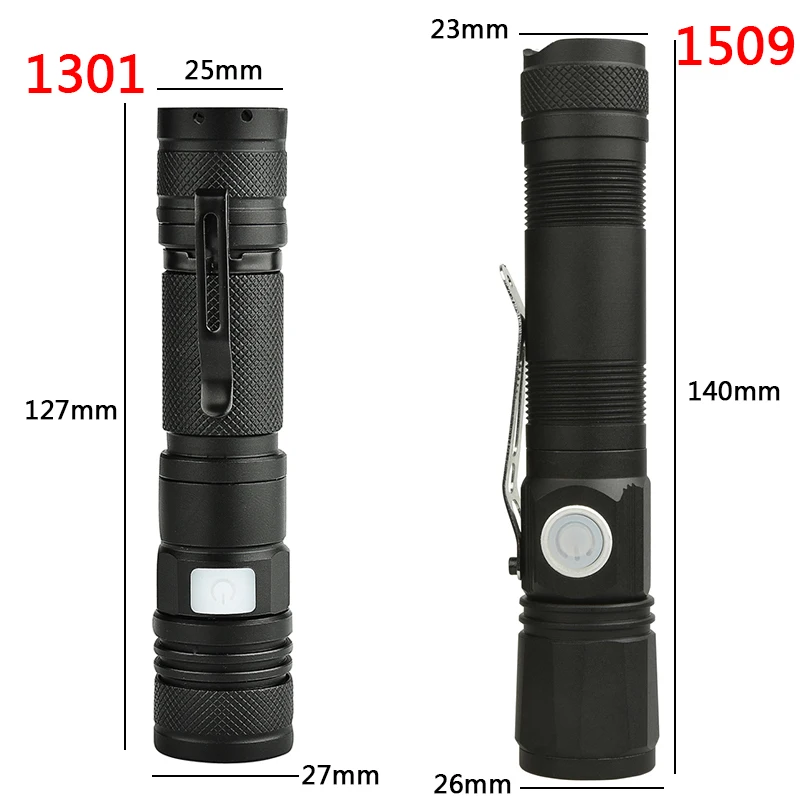 Litwod Z201301 Micro USB Rechargeable LED Flashlight Torch XML T6 Zoomable 5 Modes Aluminum Lanterna power by 18650 battery