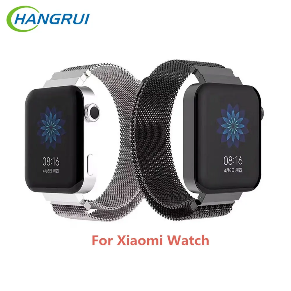 Hangrui для Xiaomi Watch MIUI ремешок металлический ремешок на запястье нержавеющая сталь для Xiaomi Смарт часы магнитный ремешок часы браслет
