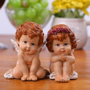 

fine figure Cupid's little angel adorable resin crafts wedding contracted merry christmas decorations homeStatue Sculpture