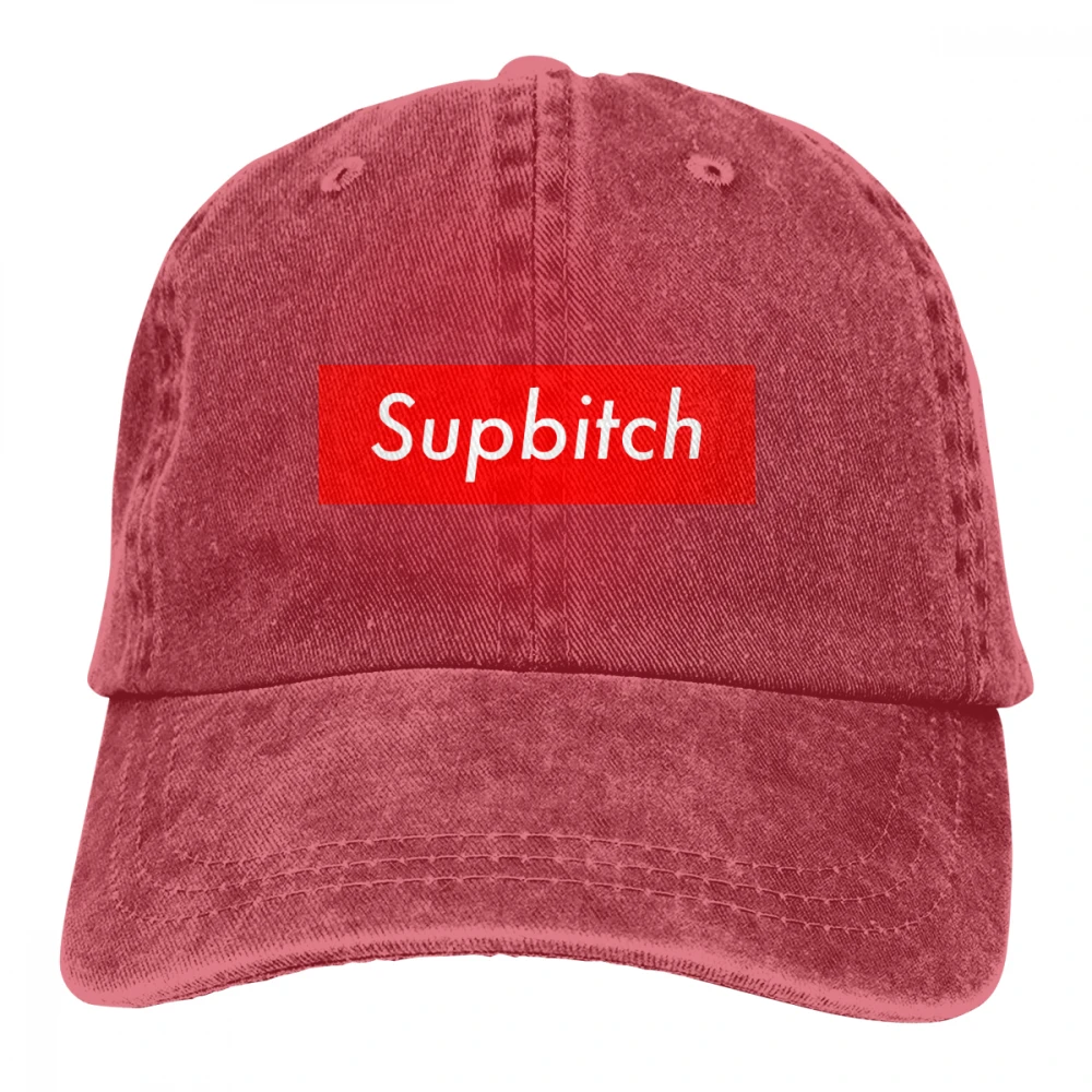 Supbitch Casquette черные унисекс Мужские Женские джинсовые бейсболка с ремешком кепки регулируемые Гольф папа шляпа
