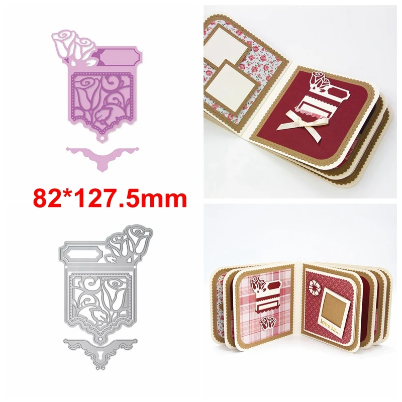 

Rose Pattern On Card Sample/Photo Album Metal Cutting Dies Stencils Rose Pattern Die Cut For Card Making 2020 Crafts Card