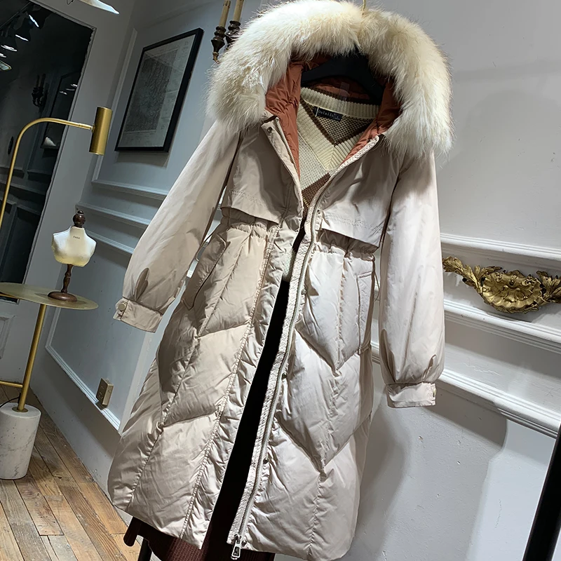 

Boollili Winter Coat Women Down Coat Korean Big Fur Collar Duck Down Jacket Women Puffer Jacket Warm Parka Casaco
