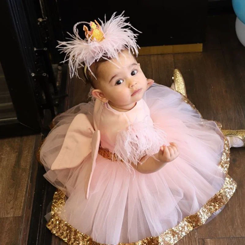 

Princess Girls Pageant Dresses Toddler Tiered Organza Long Birthday Dress Kids Flower Girl Dress