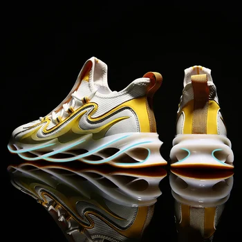 

Fitness training running sneakers hollow soles breathable mesh men's casual shoes blade cushioning high elasticity Zapatillas