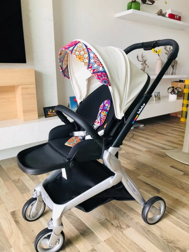 Luxurious Baby Stroller 3 in 1 Portable Travel Baby Carriage Folding Prams High Landscape Aluminum Frame Car for Newborn Baby