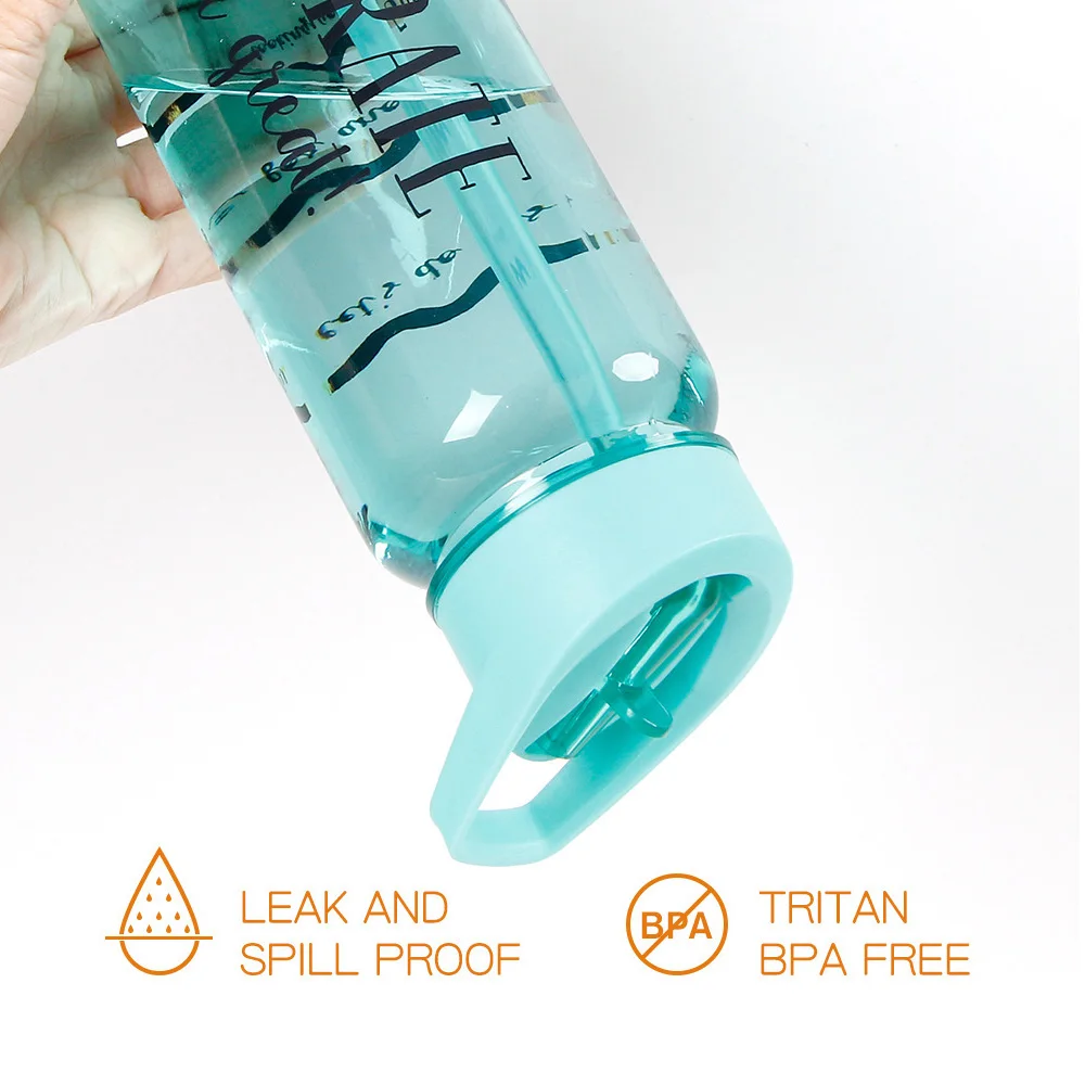 LHX 750 мл пластиковая Спортивная бутылка для воды с соломенной ручкой времени BPA бутылка для воды мой напиток тренажерный зал посуда для напитков HP1107 dd