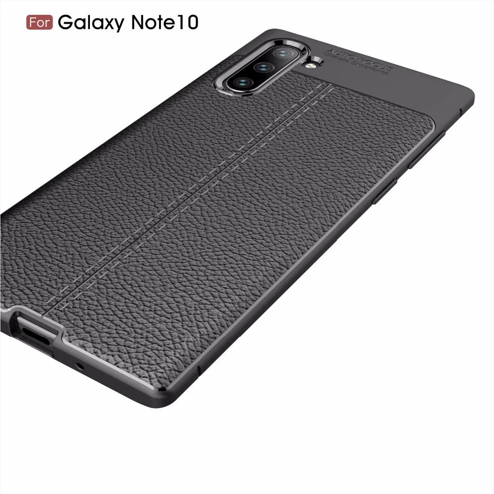 50 шт./лот Litchi Striae ТПУ задняя крышка чехол для samsung galaxy Note 8 9 10 10 плюс мягкий чехол