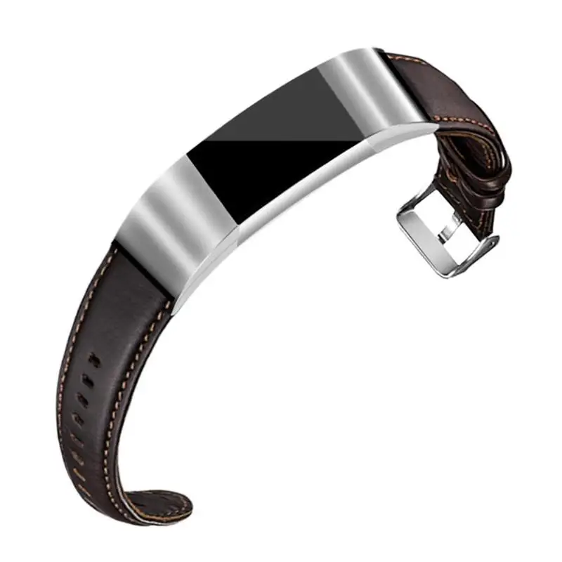 For Fitbit Charge 2 Leather Watch Strap Wristband Replacement Soft Genuine for 17 inch Wrist Wearable Adjustable Length Dropship