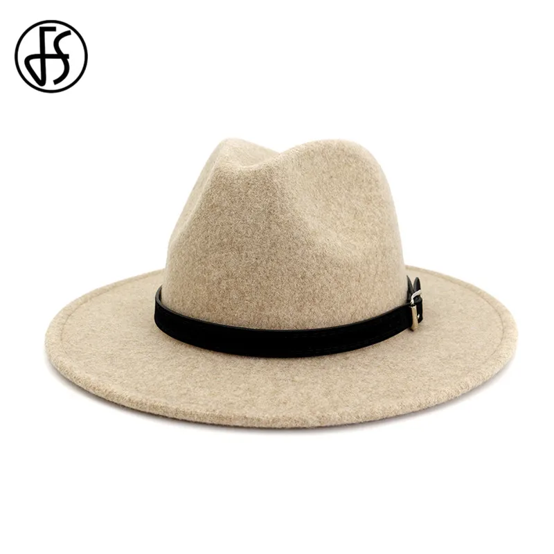 FS черная шляпа с широкими полями для мужчин шерстяная фетровая в стиле джаз