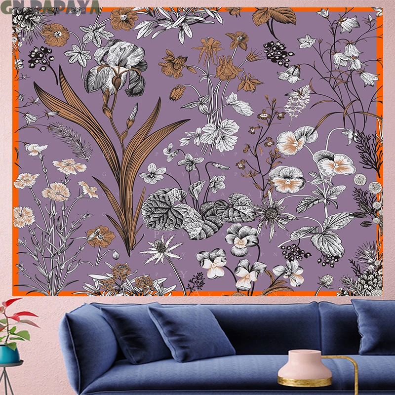 

Nordic Style flower tropical plants Tapestry plantain retro macrame Vintage goblen Polyester mandalas Wall Hanging home decor