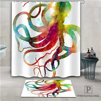 

Custom Octopus (1) Waterproof Shower Curtain Doormat Home Bath Bathroom Polyester Fabric Multi Sizes#2019-01-12-260