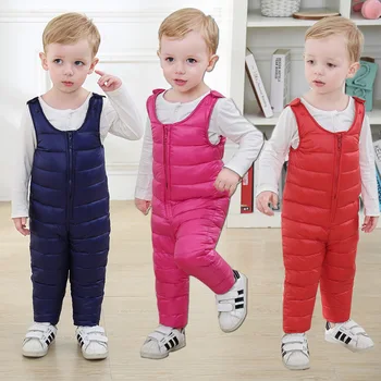 

Hot Children Pants for Girls Leggings Cotton Warm Winter Toddler Trousers Boys Pants Waterproof Kids Pants Outwear Baby Overall