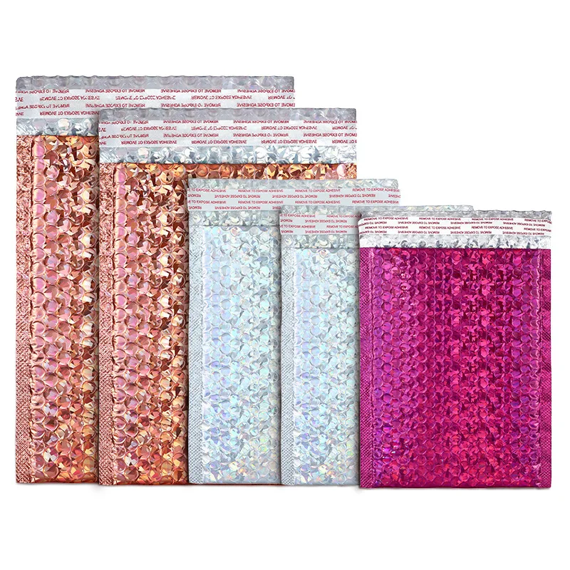 50pcs-shockproof-shipping-bags-rose-gold-laser-bubble-bag-silver-aluminum-foam-bubble-envelopes-makeup-tools-packaging-gift-bags