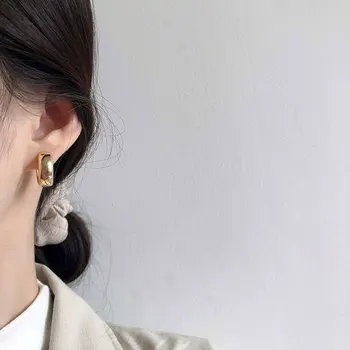 

925 sterling silver earring Fashion Glossy Round Exaggerated Ear Cuffs ear ring temperament high sense wild women girl ear jewel