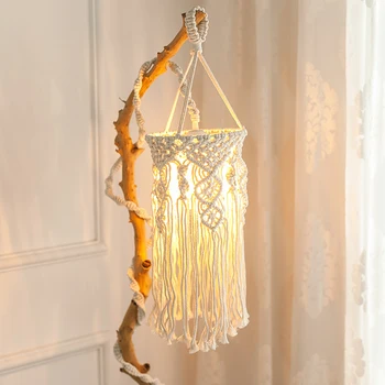 

Pendant Ceiling Light Bathroom Home Decor Accessories Cotton Blend Bedroom Knitting Tassel Nordic Charm Lamp Shade Living Room