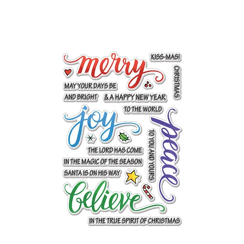 

FXL Merry Words Transparent Clear Silicone Stamp/Seal for DIY scrapbooking/photo album Decorative clear stamp sheets