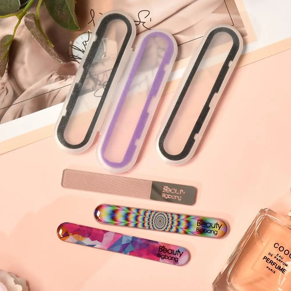 BeautyBigBang Nano цветная стеклянная пилка для ногтей очищаемая блестящая шлифовальная