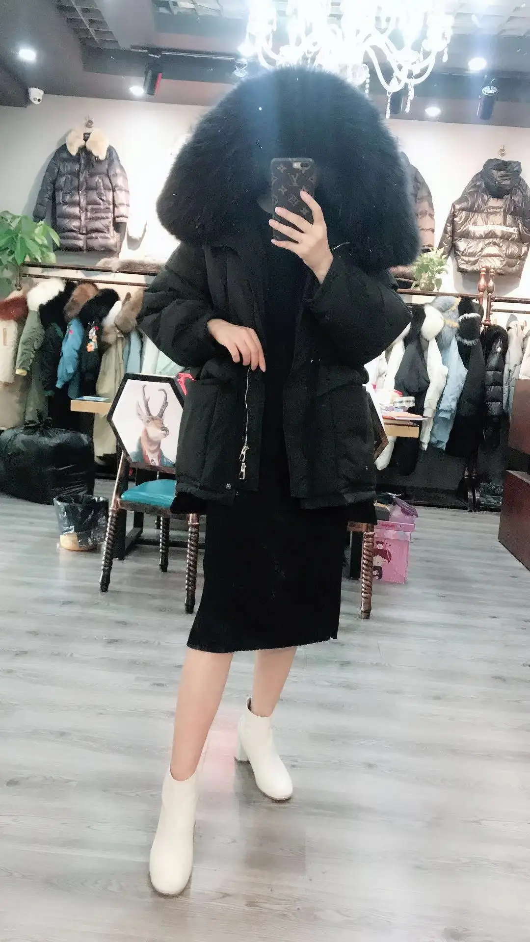 Вне сезона Новинка зимы Стиль Южная Корея Dongdaemun пуховик Для женщин средней длины толстый шнурок приталенное пальто для девочек