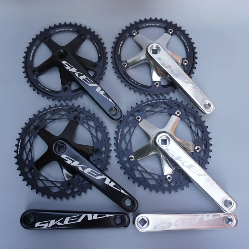SKEACE BCD144mm Spider Sprocket Fixed Gear Bicycle Crankset Square Hole Axis Race 48T 49T AL7075 Disc 165mm 170mm Crank Leg | Спорт и