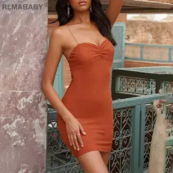 RLMABABY, блестящее сексуальное женское мини-платье с открытой спиной, на бретельках, v-образный вырез, летнее облегающее платье, для