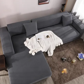 

Polar Fleece Fabric Sofa Cover Big Elastic Stretch Pattern Checked Sofa Covers Washable Removable Couch Covers 1/2/3/4 Seat
