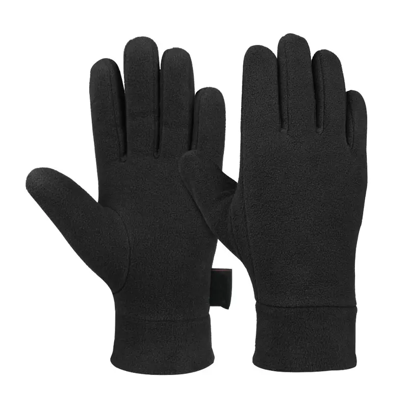 Мужские флисовые перчатки для катания на открытом воздухе, Зимний Легкий термальный спортивный с полными пальцами, перчатки для бега