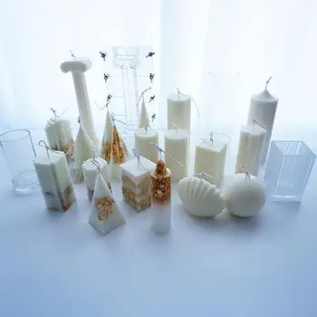 

Candle Molds Plum Blossom Mold Clear Plastic Candle Making Tool Column Mold Candles Making Tool Silicone Soap Candle Resin Molds