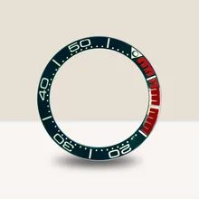 Запасные части часов 38 мм черный и красный керамический ободок подходит для 40 мм автоматические часы a1