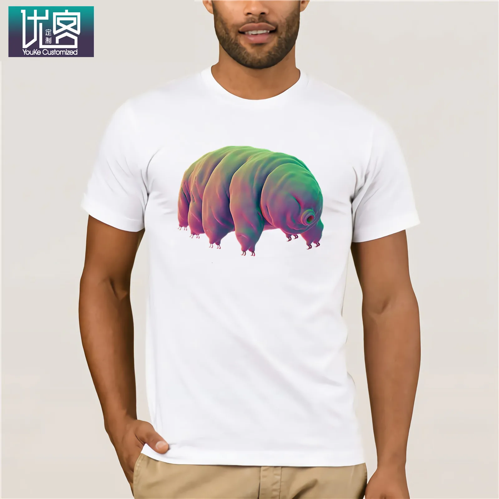 Tardigrade, футболка с водным медведем,, летняя мужская футболка с коротким рукавом, повседневный топ с коротким рукавом, Забавные футболки, хлопковые топы, футболка - Цвет: white