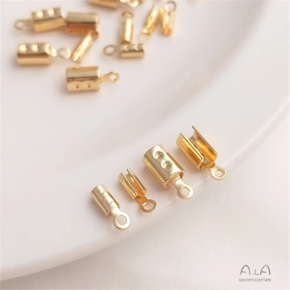 14K Gold Plated Accessories Round clip piece leather rope Round rope Milan wire connection end buckle DIY material 50 pieces of 6mm slotted hammer head nut furniture screw nut two in one connection fixing piece