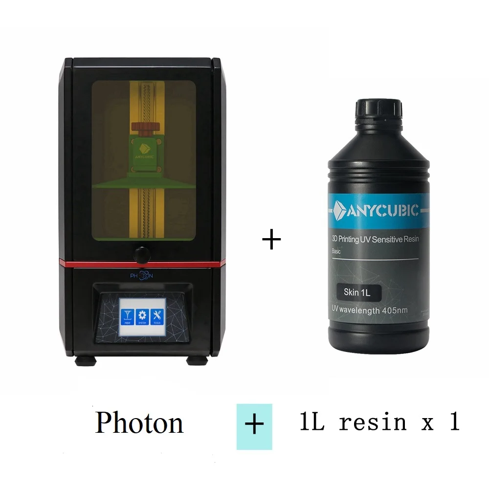 ANYCUBIC Photon 3d принтер SLA УФ Смола 3d Принтер lcd Высокоточный светильник-отверждение Impresora настольный сенсорный экран Imprimante 3d - Цвет: photonAdd 1L resin