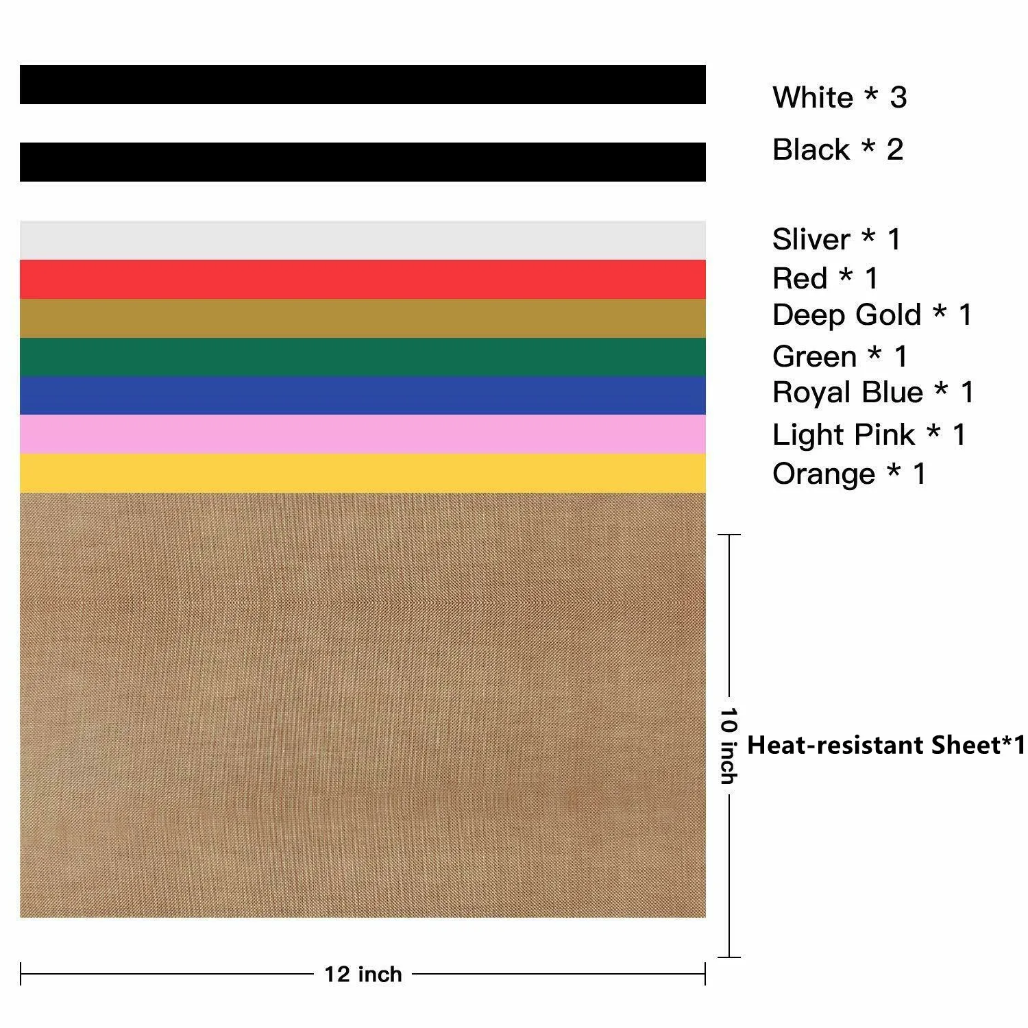 47pcs 30cm*25cm HTVRONT PU Heat Transfer Vinyl Sheets Multi-color