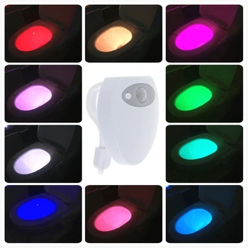 

LED Toilet Seat Night Light Motion Sensor WC Light 8 Colors Waterproof Backlight For Toilet Bowl LED Lamp WC Toilet Light