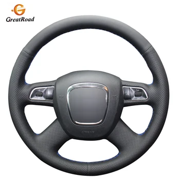

Hand-stitched BlackPU Artificial Leather Steering Wheel Cover for Audi A3 A4 (B8) A6 (C6) A8 A8 L Q5 Q7 2007-2011 S8 2008-2009