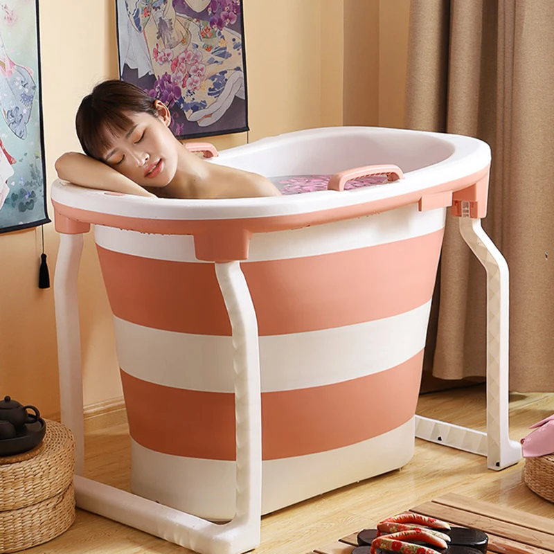 

Hot Tub Adult Bathtub Baby Bath Tub Household Full Body Adult Children's Insulation Foldable Bath Barrel for Small Apartment