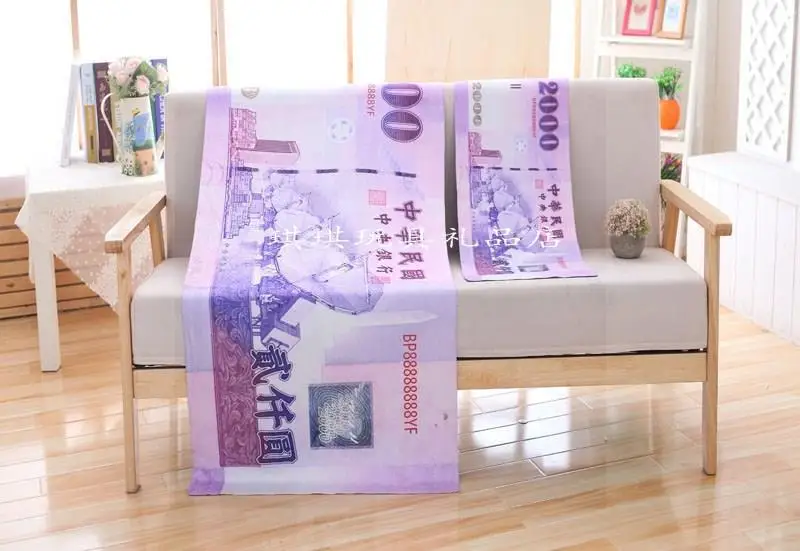 

New Style NT Thousands Hundred Yuan Double-Sided American Dollars NT Towel Face Towel Soft Strong Water-Absorbing Face Wash Towe