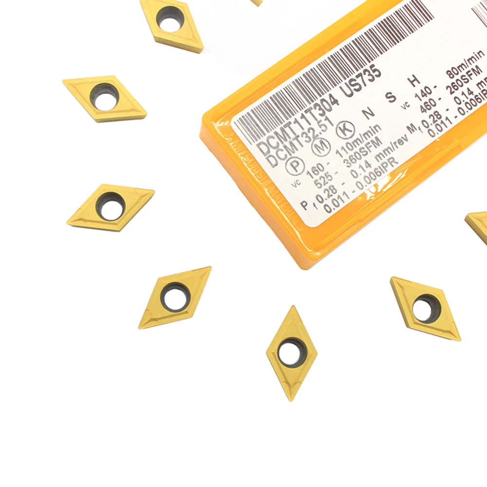 10 шт. DCMT11T304 dcmt32,51 US735 твердосплавные вставки внутренний токарный инструмент DCMT 11T304 токарные инструменты Фрезерный резак инструмент с ЧПУ