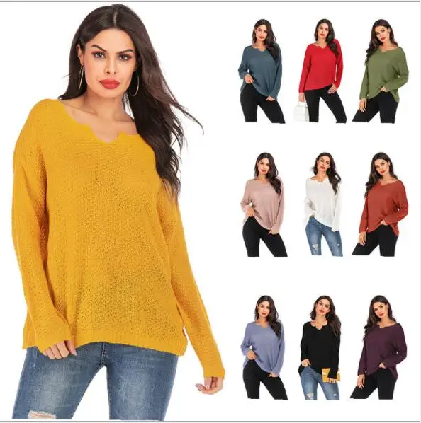 Женский свитер новинка 2019 женский тонкий в европейском и американском стиле